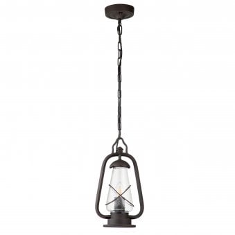 Miners Wrought Iron Chain Pendant Light