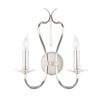 Pimlico Two Arm Polished Nickel Wall Light