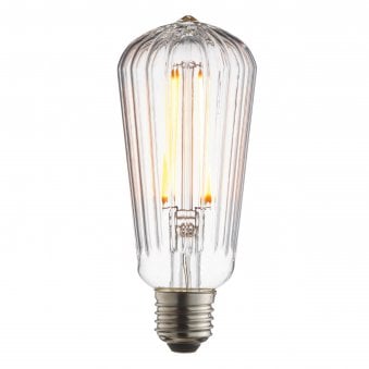 E27 Ribbed Extra Warm White Pear Shaped LED 4W 2200K 450lm