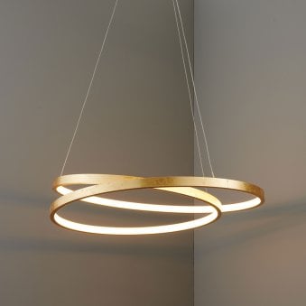 Scribble Pendant Light 33w LED Finished in Gold Leaf