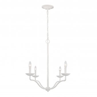 Annie Four Arm Pendant Chandelier in Textured Plaster White