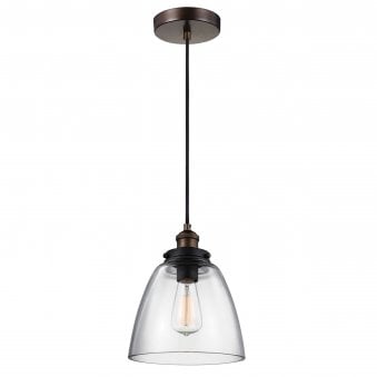 Baskin 1 Pendant in Aged Brass & Dark Weathered Zinc