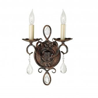 Chateau Two Arm Wall Light in Mocha Bronze