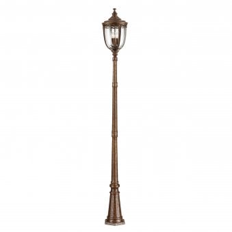 English Bridle 3 Light Large Lamp Post in British Bronze