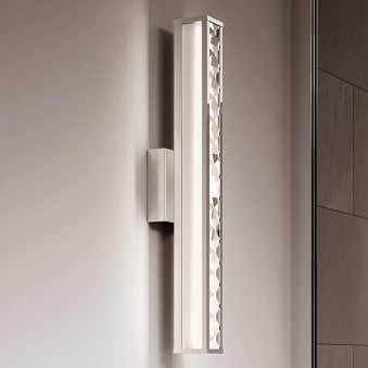 Jessie IP44 LED Wall Light in Polished Chrome with Faceted Crystals