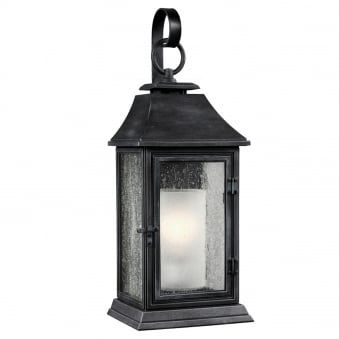 Shepherd Large Coastal Wall Lantern in Dark Weathered Zinc
