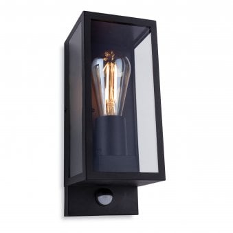 Dallas PIR Exterior IP44 Wall Light in Black