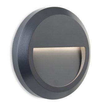 Enzo Coastal IP65 Round LED Low Level Wall or Step Light in Graphite