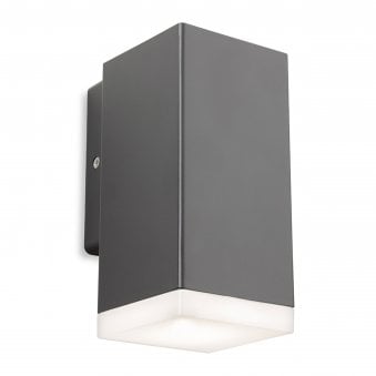 Kuga Square Single Resin Coastal IP65 LED Wall Light in Graphite