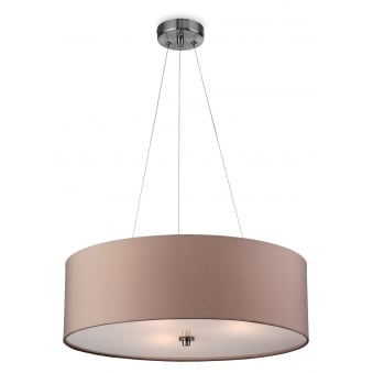 Phoenix Pendant in Taupe with Frosted Diffuser