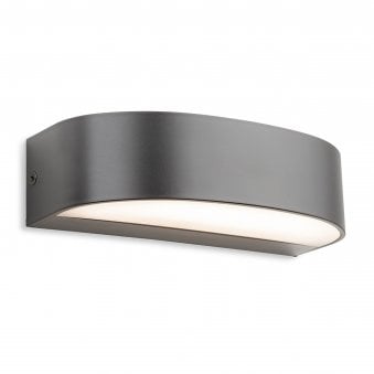 Texas Curved Resin Coastal IP65 LED Wall Light in Graphite