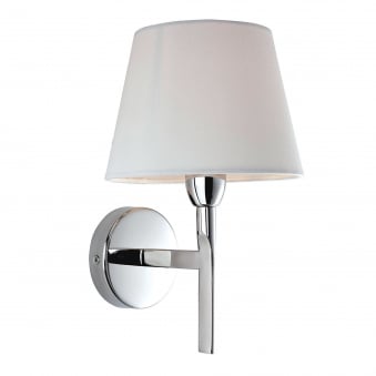 Transition Polished Stainless Steel Wall Light with Off White Shade