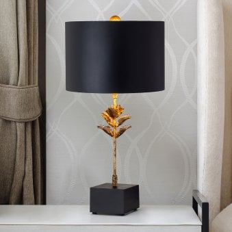 Camilia Table Lamp in Antique Gold and Black