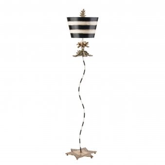 South Beach Floor Lamp Hand Painted Black & Putty