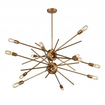 Leburnick 12 Light Adjustable Pendant In Antique Gold