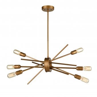 Leburnick Six Light Adjustable Pendant In Antique Gold
