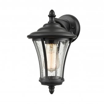 Porcorum IP44 Exterior Down Wall Light in Charcoal Black
