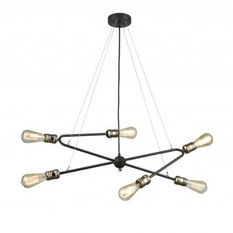 Trussall Six Light Modern Dark Ironwork Pendant