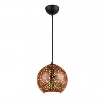 Veryan 200mm Copper Glass 3D Infinity Effect Single Pendant