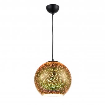 Veryan 250mm Gold Glass 3D Infinity Effect Single Pendant