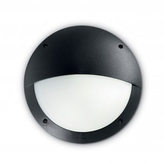 Lucia EL Coastal IP66 E27 Round Eyelid Bulkhead Light in Black