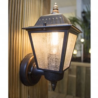 Highnam 1 Light Wall Lantern in Weathered Bronze