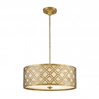 Arabella Duo-Mount Large Pendant in Distressed Gold