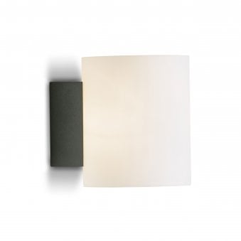 Evoke Small Wall Light In Anthracite With Frosted Glass Shade