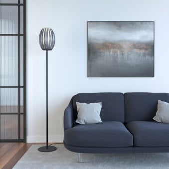 Tentacle Floor Lamp In Black With Smoked Shade