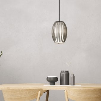 Tentacle Medium Single Pendant In Black With Smoked Shade