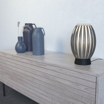 Tentacle Medium Table Lamp In Black With Smoked Shade