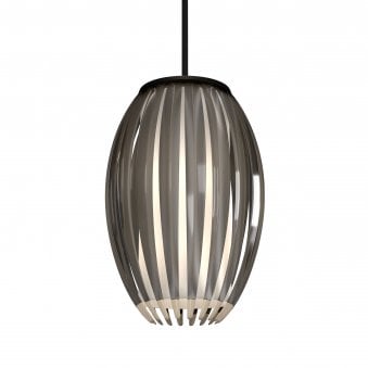 Tentacle Small Single Pendant In Black With Smoked Shade