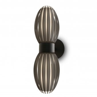 Tentacle Twin Wall Lamp In Black With Smoked Shades