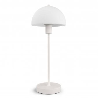 Vienda Table Lamp In White With Opal Glass Shade
