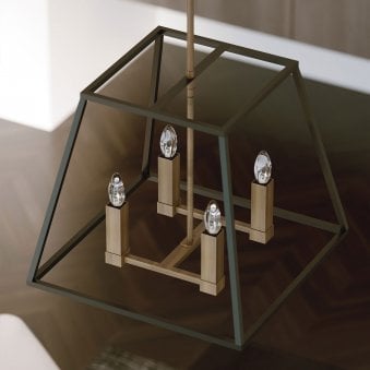 Fulton Large 4 Light Chandelier Pendant in Bronze