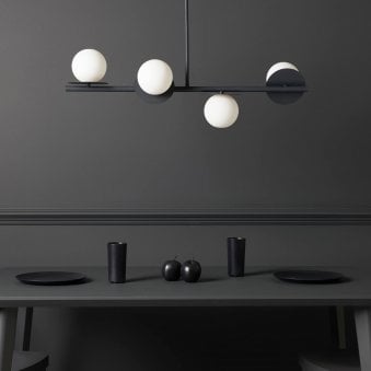 Adore Four G9 Light IP44 Pendant in Charcoal Grey