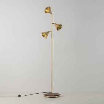 Cone Floor Lamp in Brass 