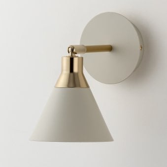 Cone Wall Light in Sand & Brass
