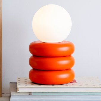 Glow Worm LED Rechargeable Table Lamp in Orange Peel
