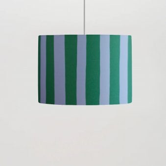 Striped 350mm Drum Shade in Blue & Green