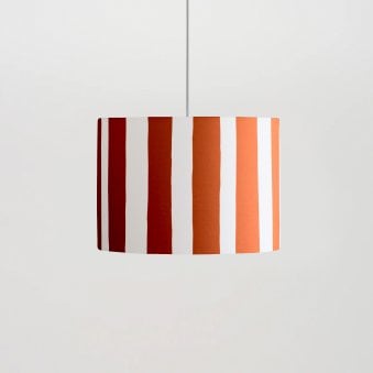 Striped 350mm Drum Shade in Orange Peel & Marshmallow 