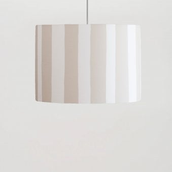 Striped 350mm Drum Shade in Sand & White