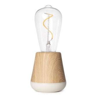 One IP65 LED Rechargeable Portable Table Lamp In Oak Wood Effect
