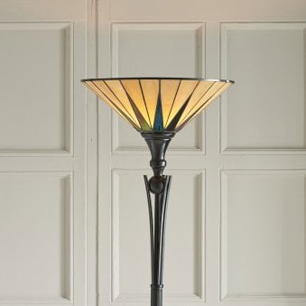 Dark Star Tiffany Glass Uplighter Floor Lamp