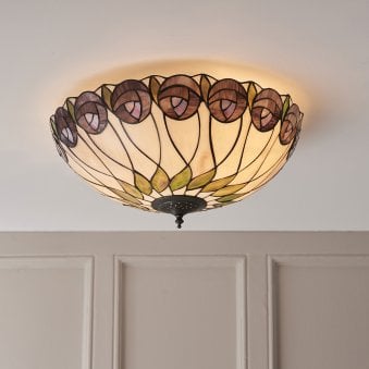 Hutchinson Tiffany Glass Large 2 Light Flush