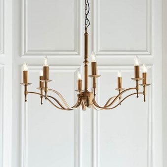 Stanford Eight Light Pendant In Antique Brass