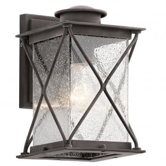 Argyle Small Outdoor Wall Light in Weathered Zinc
