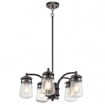 Lyndon 5 Light IP44 Chandelier in Architectural Bronze
