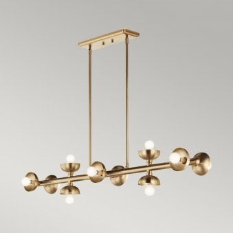 Palta Ten Light Linear Pendant in Champagne Bronze 