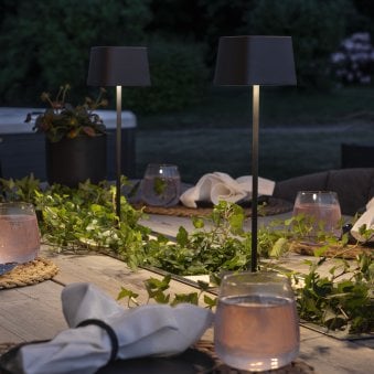 Capri IP54 USB Charged Square LED Table Light in Black